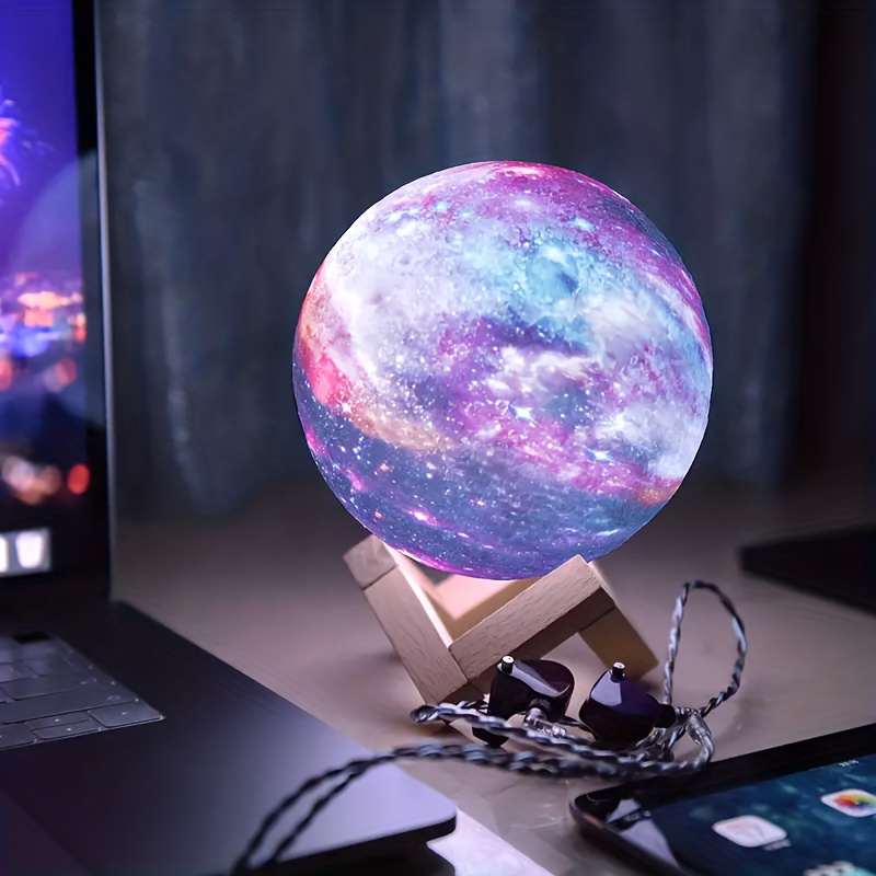 Starry Sky Lamp 3d Printing Moon Lamp Night Light 16 Colors - Temu