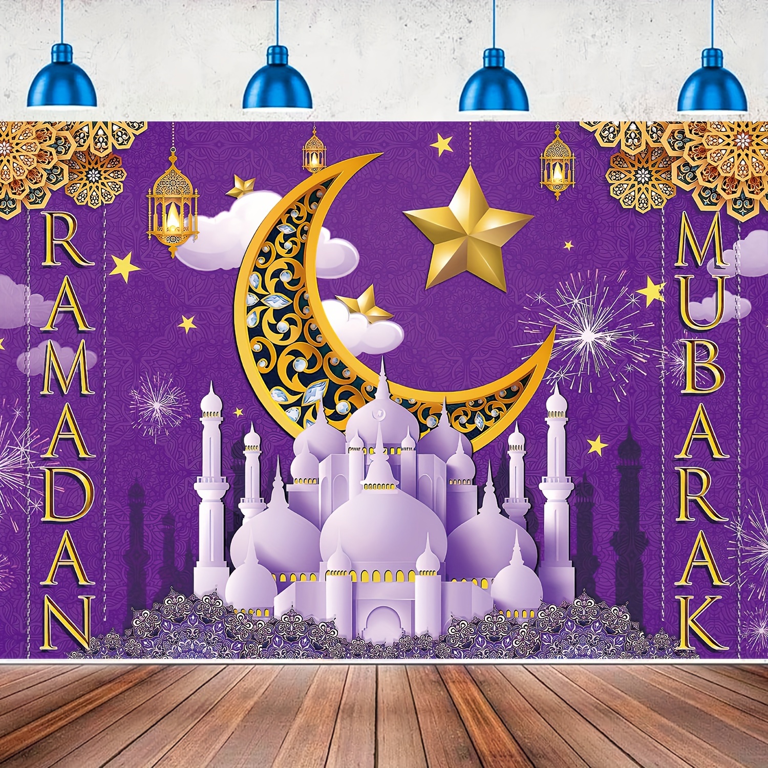  Krismax Decoraciones de Ramadán para el hogar, 2024, 2 piezas,  decoraciones de Ramadán, adornos colgantes de Ramadán, decoración de pared,  decoración de fiesta de Ramadán, decoraciones colgantes de Eid : Hogar