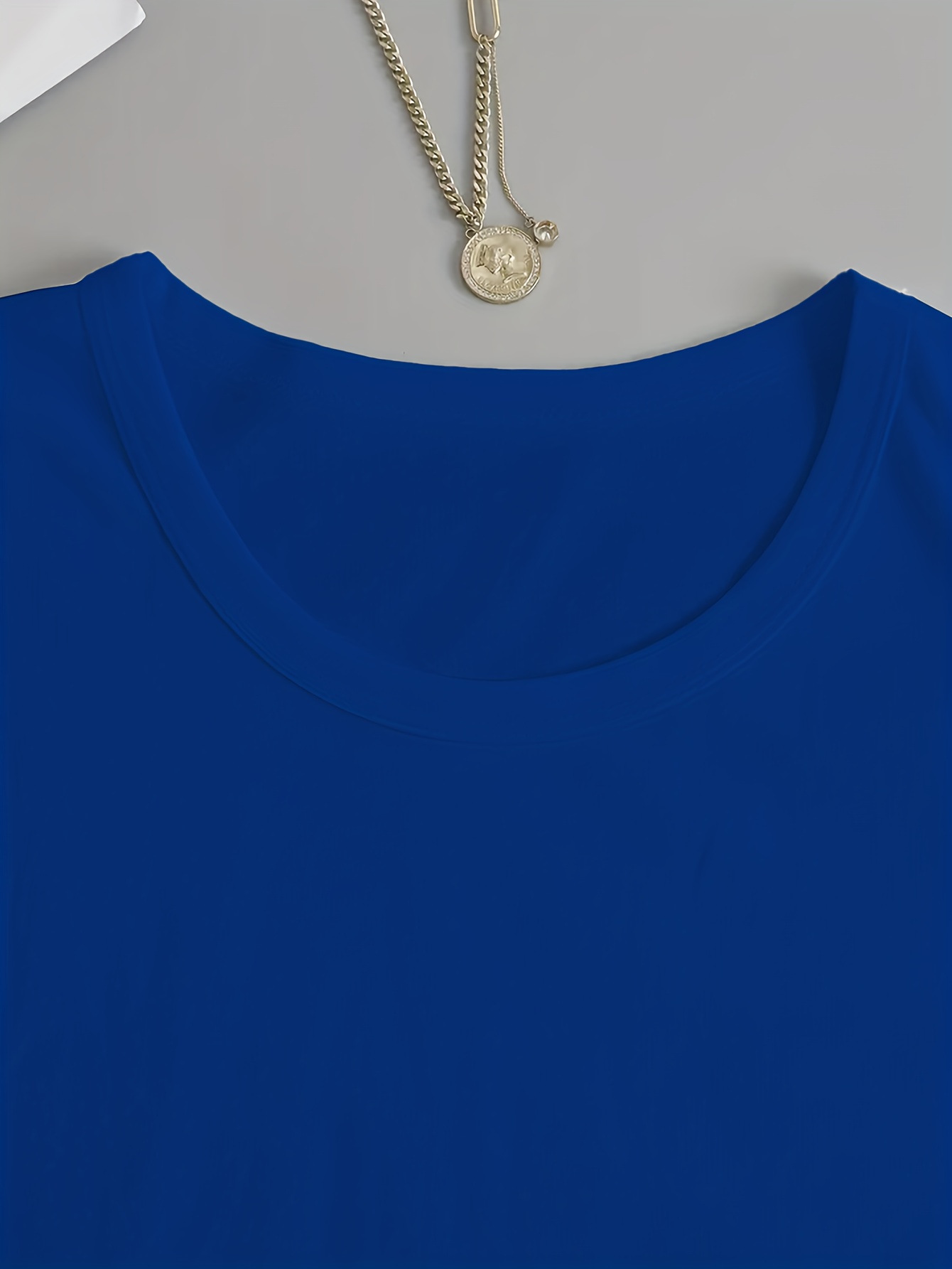 Solid Crew Neck T-Shirt, Casual Long Sleeve Top For Spring & Fall, Women's Clothing