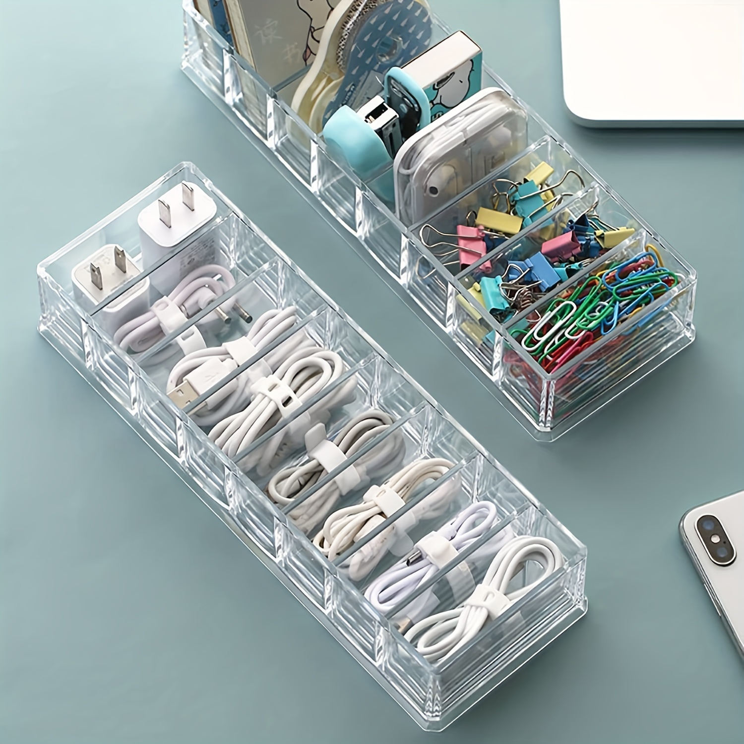 Clear Cord Storage Organizers Electronics Organizer Compartment