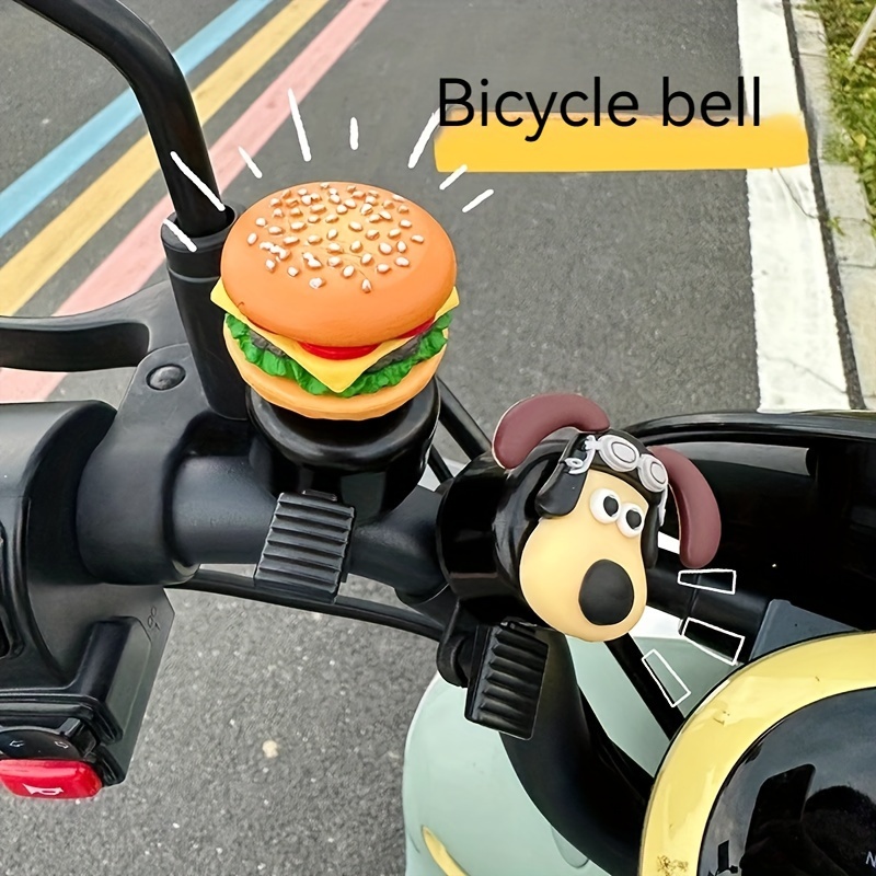 Cartoon French Fries Hamburger Bow Bicycle Bell Universal Temu