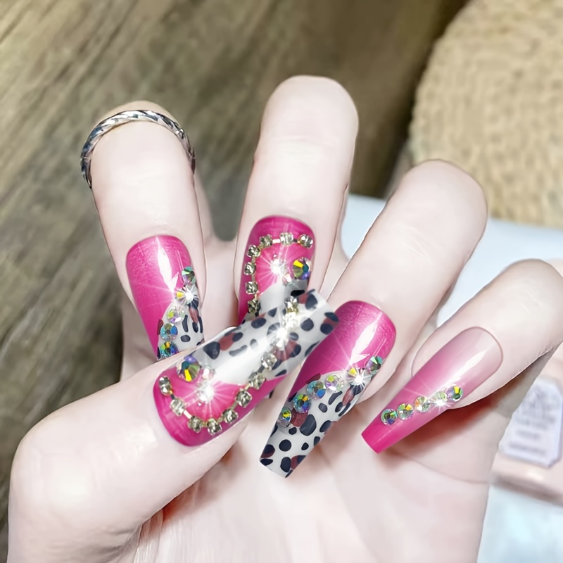 Y2k Long Coffin Press On Nails ballerina Fake Nails - Temu