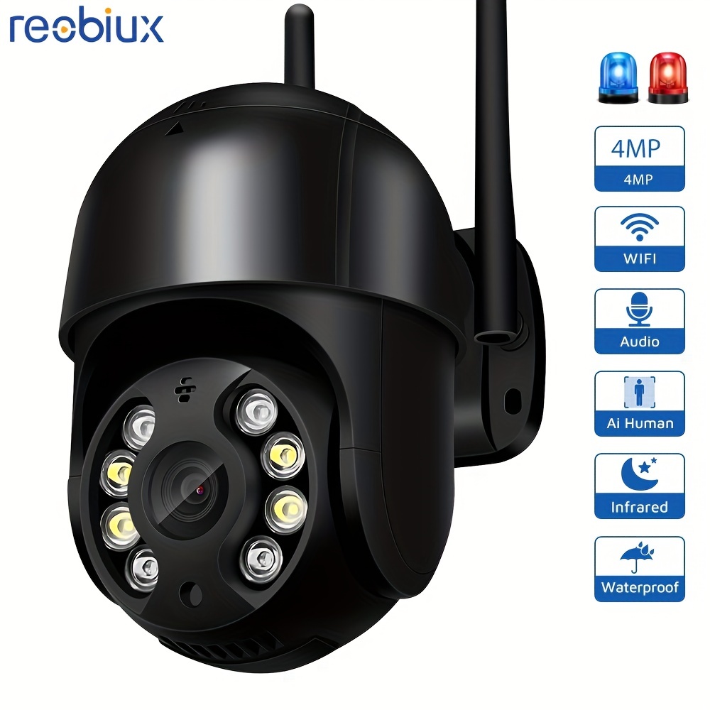 Cámara de seguridad para exteriores, cámara de vigilancia WiFi 1080P con  visión nocturna, detección de movimiento, audio de 2 vías, monitor remoto