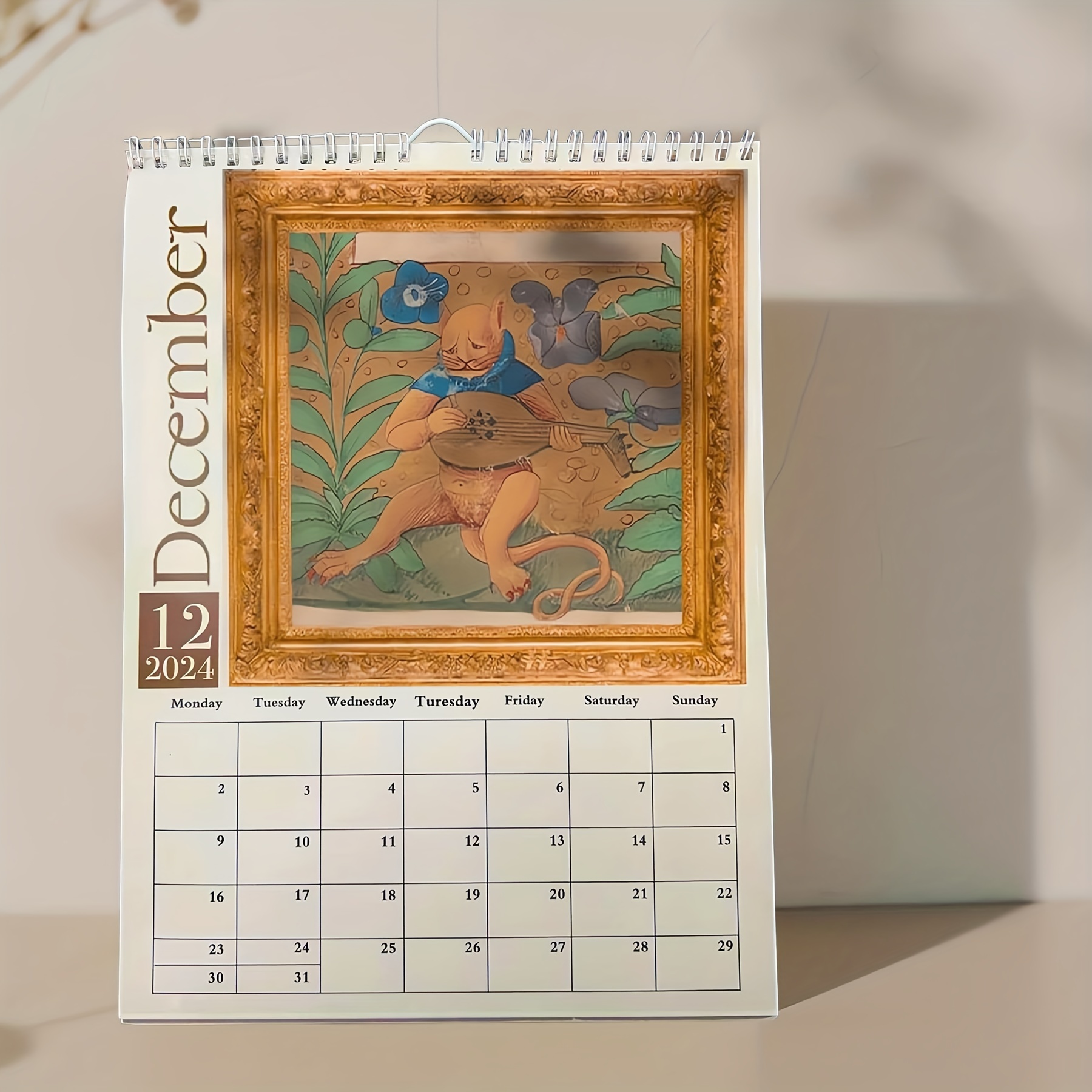 1pc Calendrier De Chats Médiévaux Bizarres Drôle De - Temu France