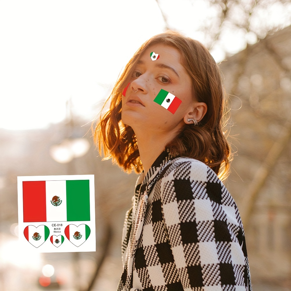 Mexican Flag Tattoo Stickers For Independence Day - Temu