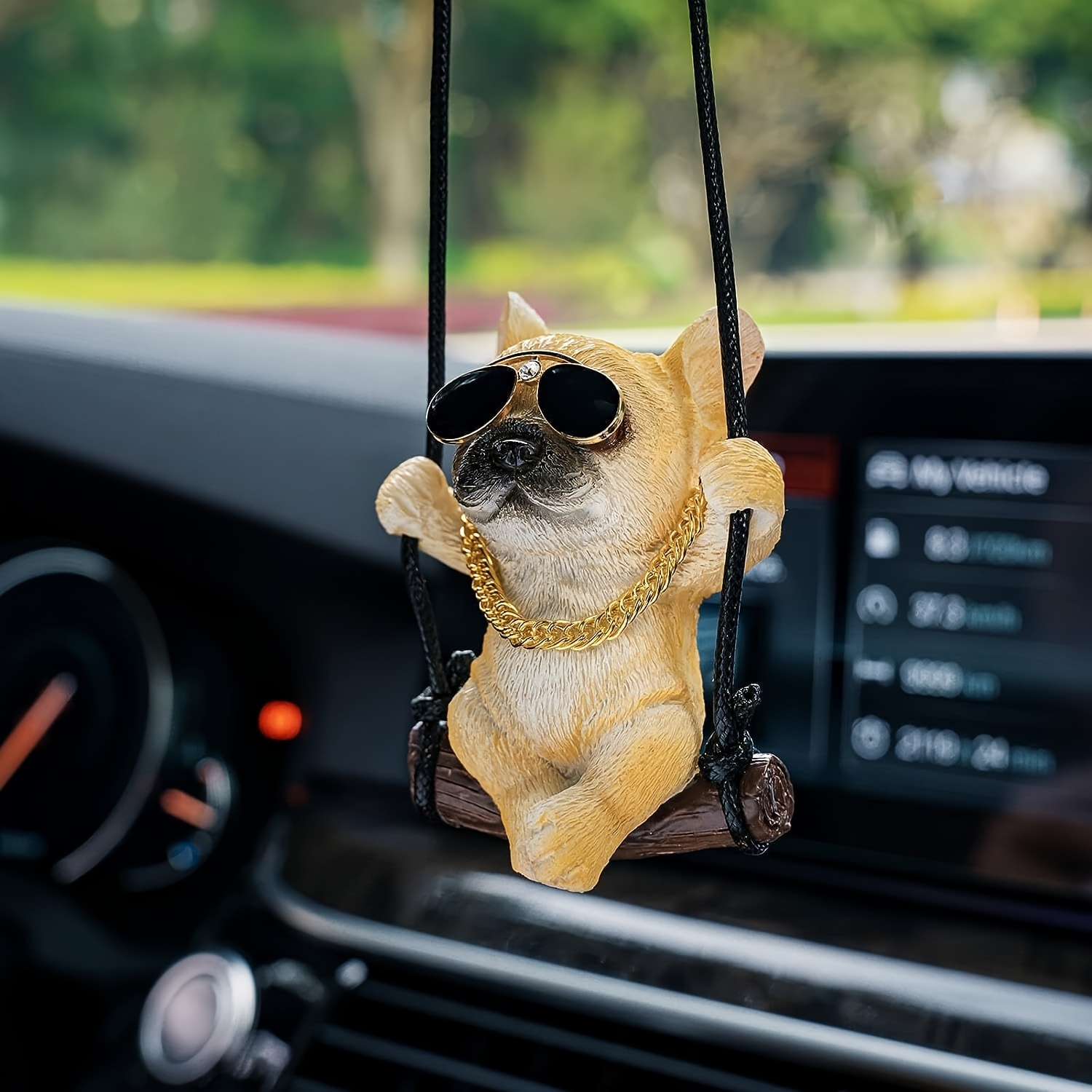 Puppy Lovers Car Rear View Mirror Accessories Car Ornament Hanging Charm  Interior Rearview Pendant Decor