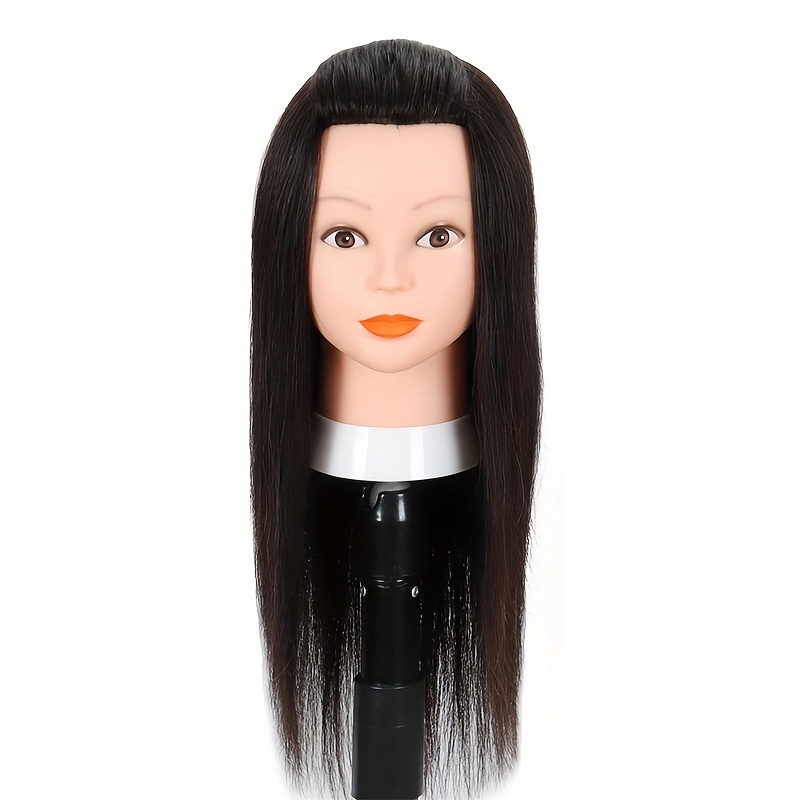 Realistic Mannequin Head With 70% Hair For Hairdressing - Temu