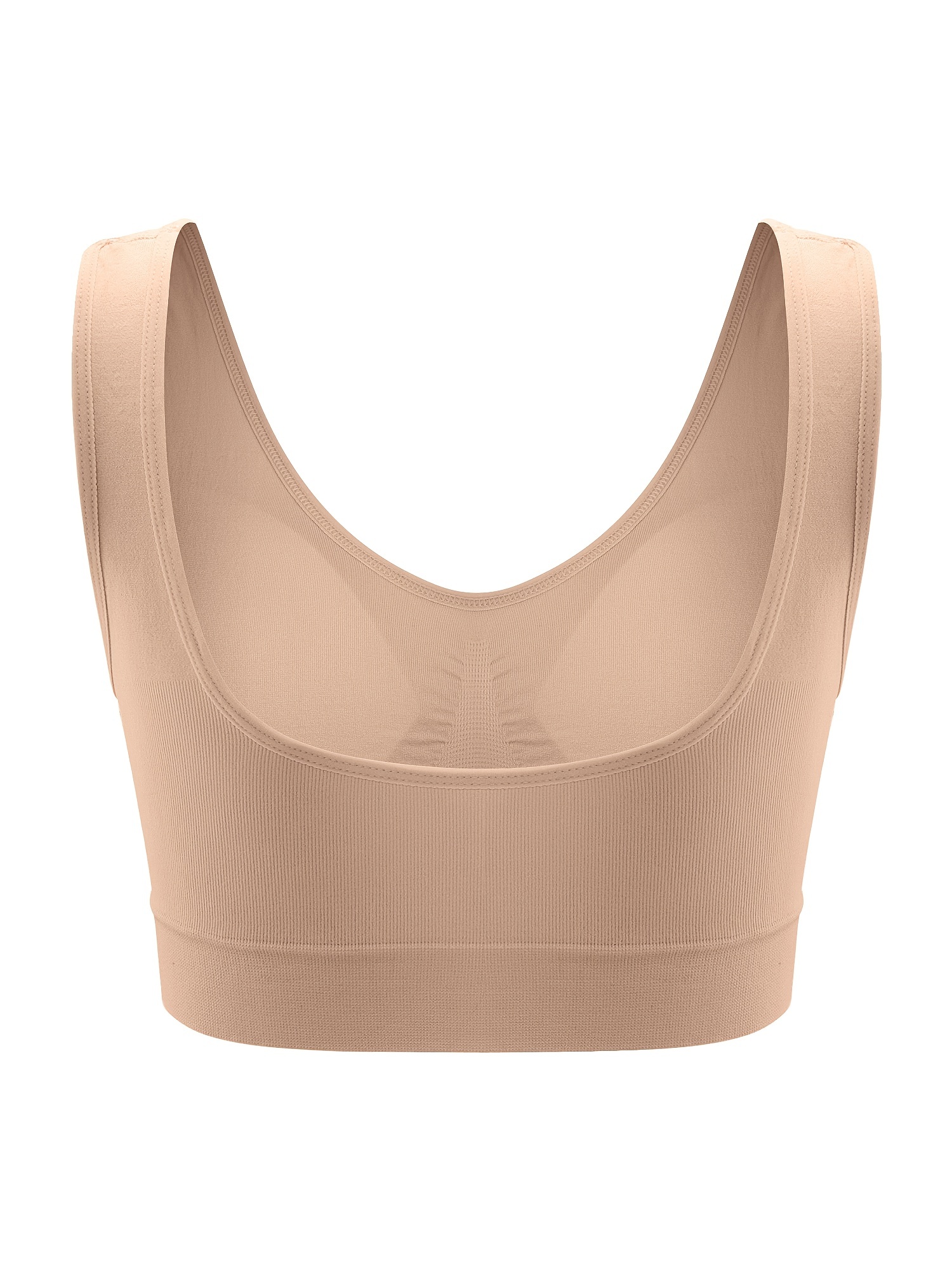 Plus Size Seamless Comfy Breathable Solid Bra Women's Plus - Temu