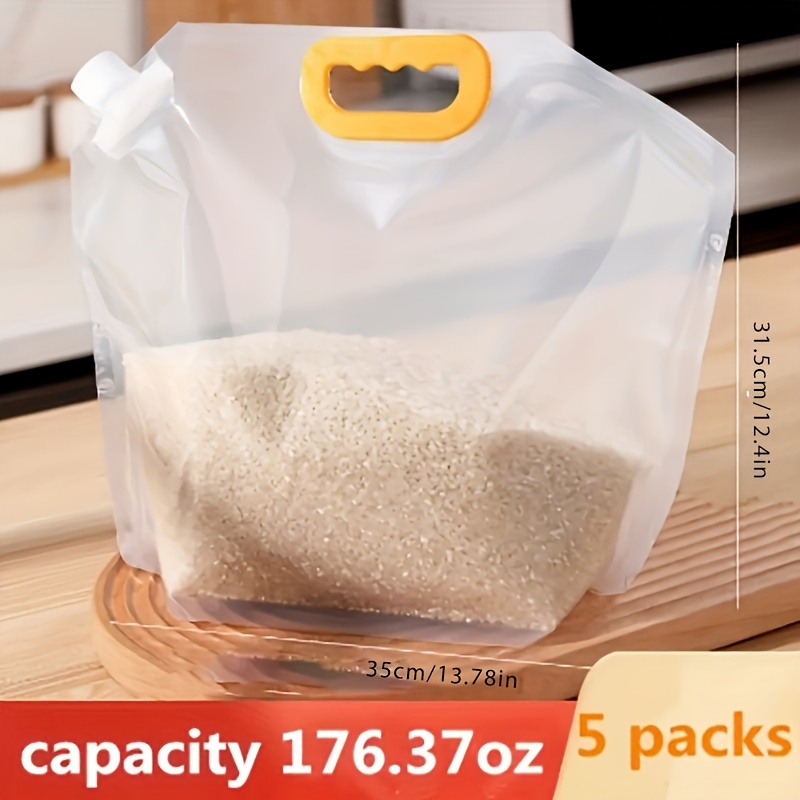 10pcs 5kg Transparent Plastic Nylon Rice Grain Packaging Bags Food