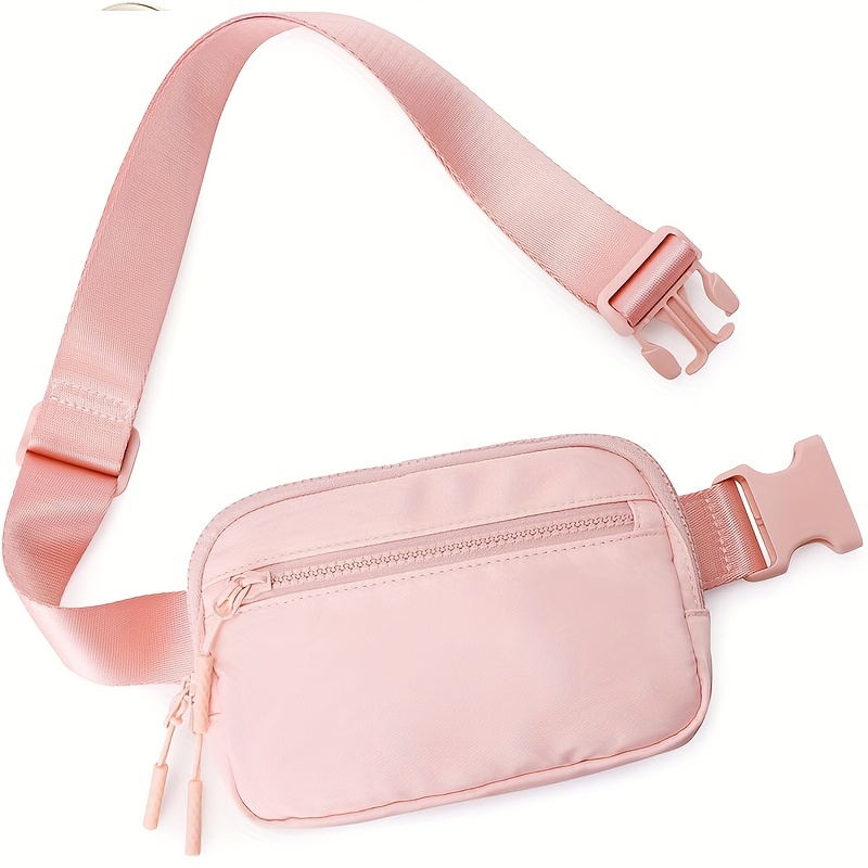 Fanny Packs for Women Men, Pink Crossbody Fanny Pack, Unisex Mini Belt Bag  with Adjustable Strap, Fashion Cross Body Waist Pack for Traveling Casual