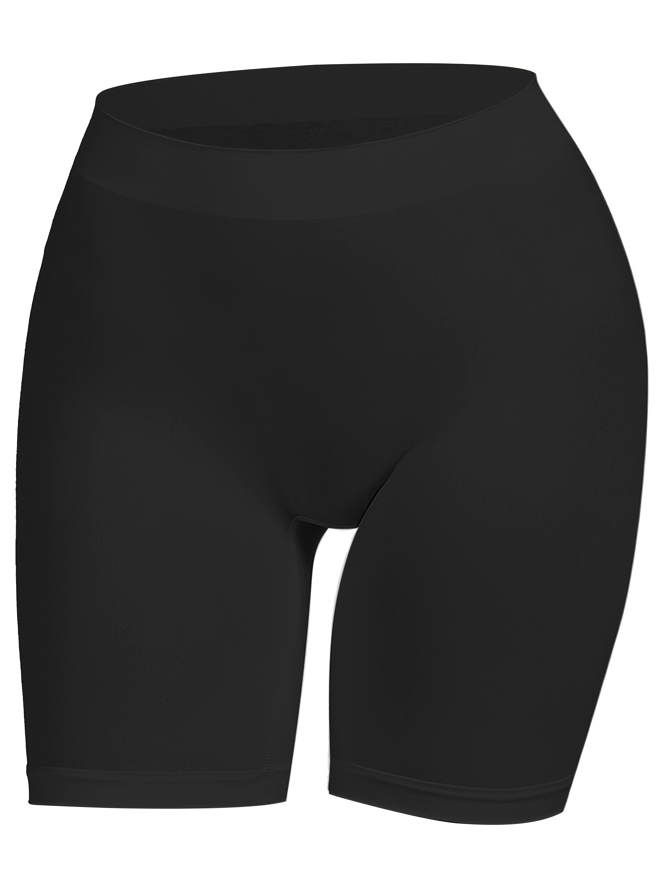 Plus Size Sexy Shapewear Bottoms, Women's Plus Solid Seamless Tummy Control Shapewear Shorts