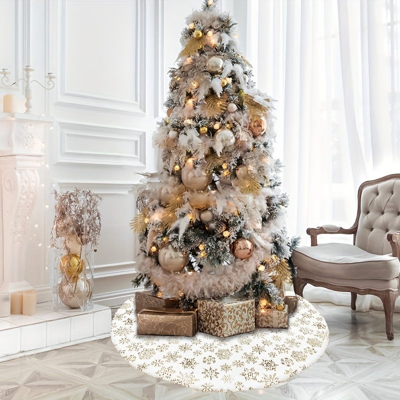 Snowy Golden Christmas Tree