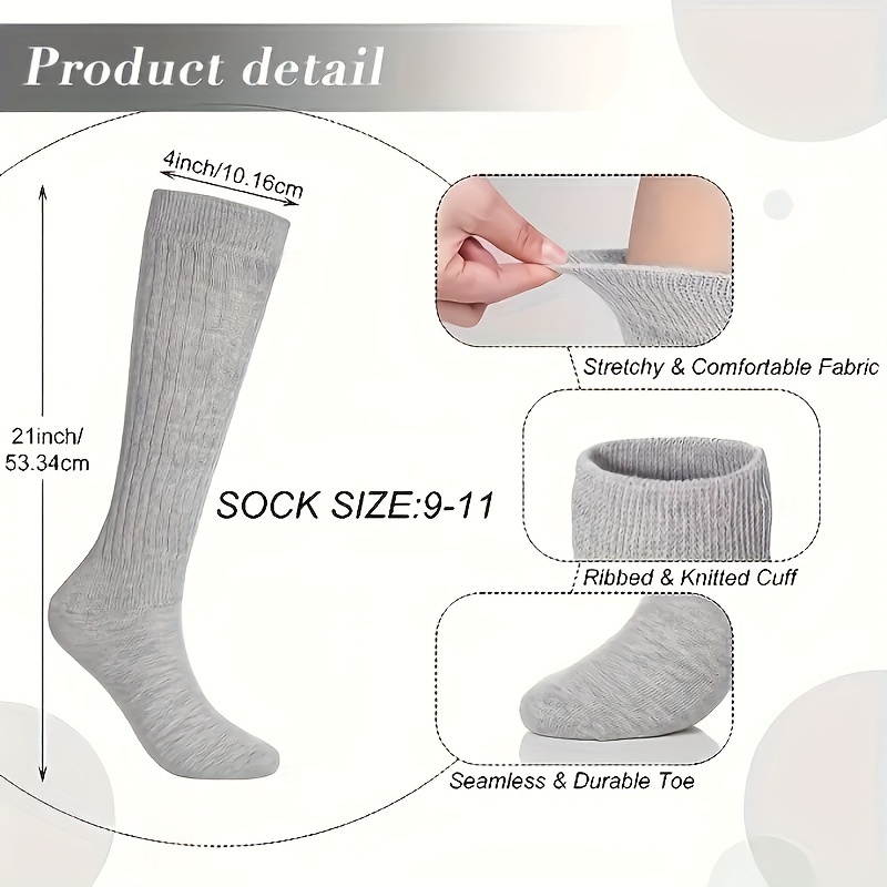 Men's Knee High Solid Knit Slouch Socks