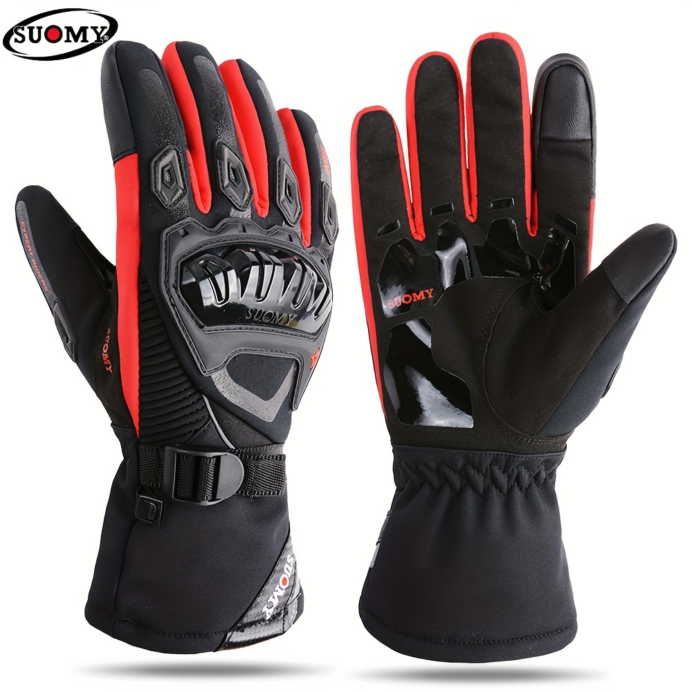 1 par de guantes de invierno de moda, guantes impermeables antideslizantes  a prueba de viento para hombres, guantes táctiles para ciclismo y