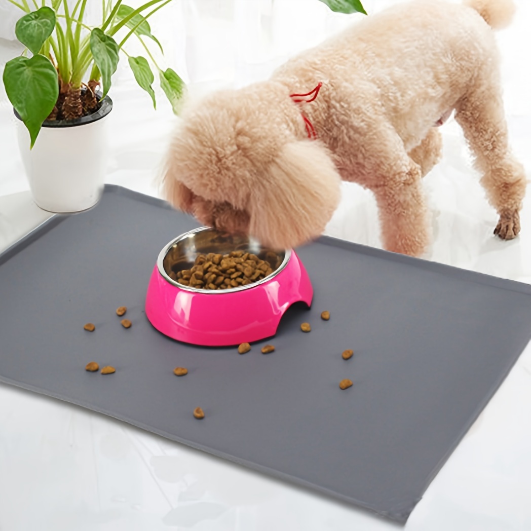 Dog Food Mat - Waterproof Dog Bowl Mat, Silicone Dog Mat for Food and Water,  Pet Food Mat with Edges, Dog Food Mats for Floors, Nonslip Dog Feeding Mat  