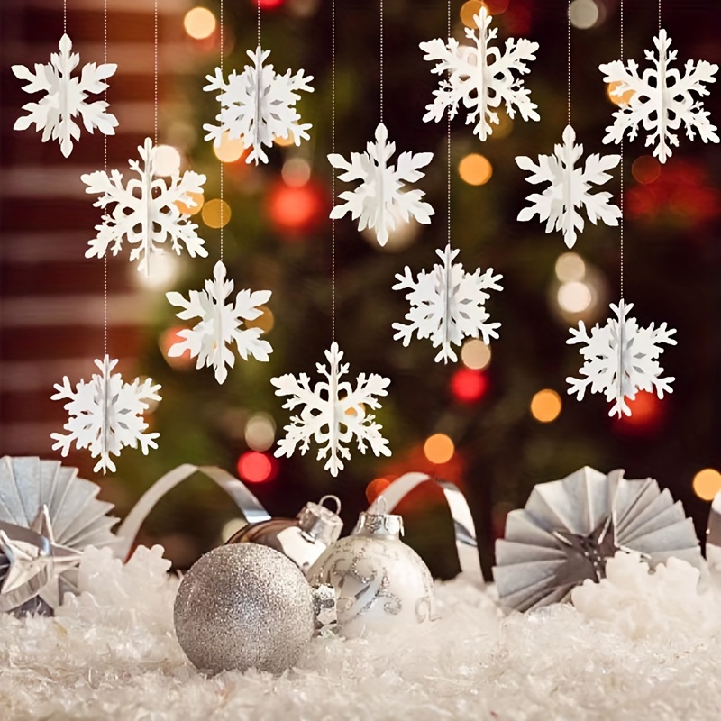 Christmas Snowflake Hanging Swirl Decorations Winter Party - Temu
