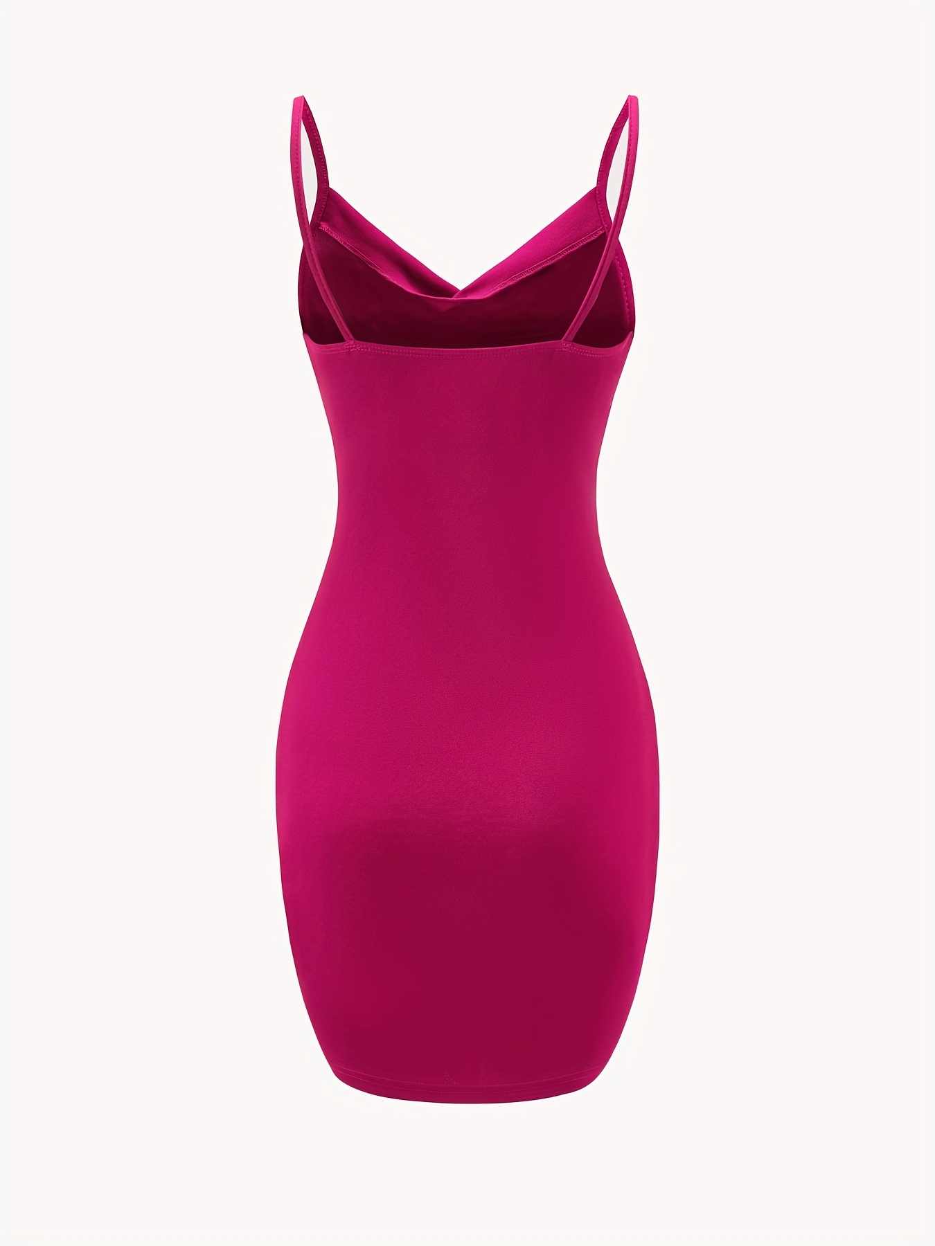 Women's Slip Dress Ruched Side Cami Bodycon Spaghetti Strap Dress