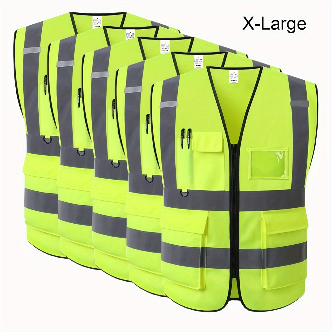 Classic Multi Pocket Reflective Safety Vest Men Women - Temu