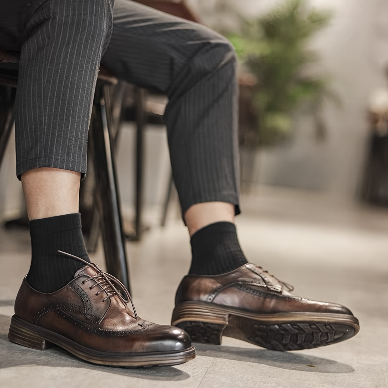 Zapatos Brogue Informales Punta Ala Hombre Vestido Formal