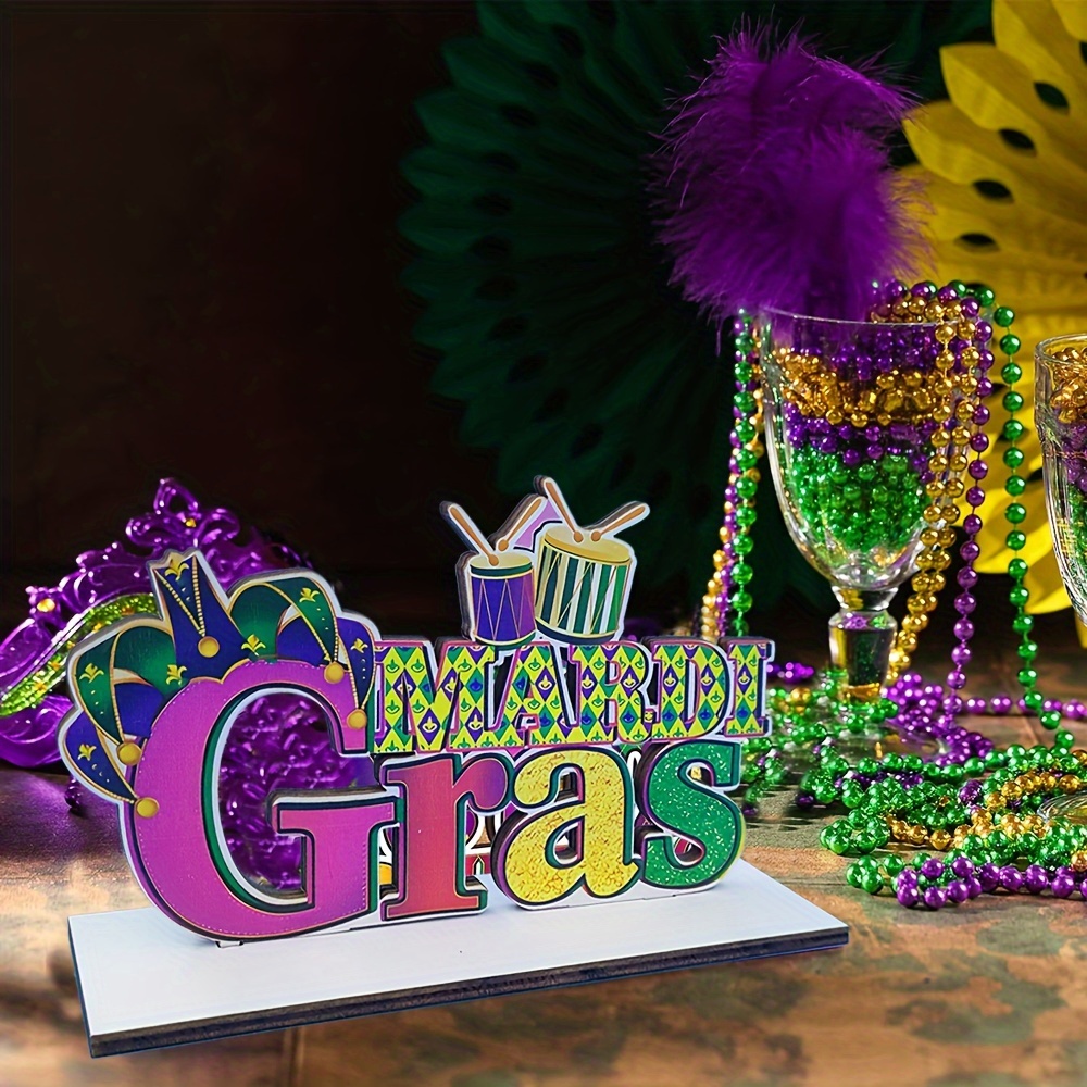 1pc Mardi Gras Decorations, Mardi Gras Centerpieces For Tables