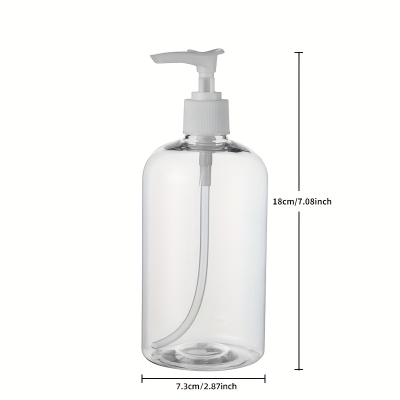 4pcs 16 Oz Shampoo Pump Bottles Clear Lotion Pump w/ Labels & Funnel