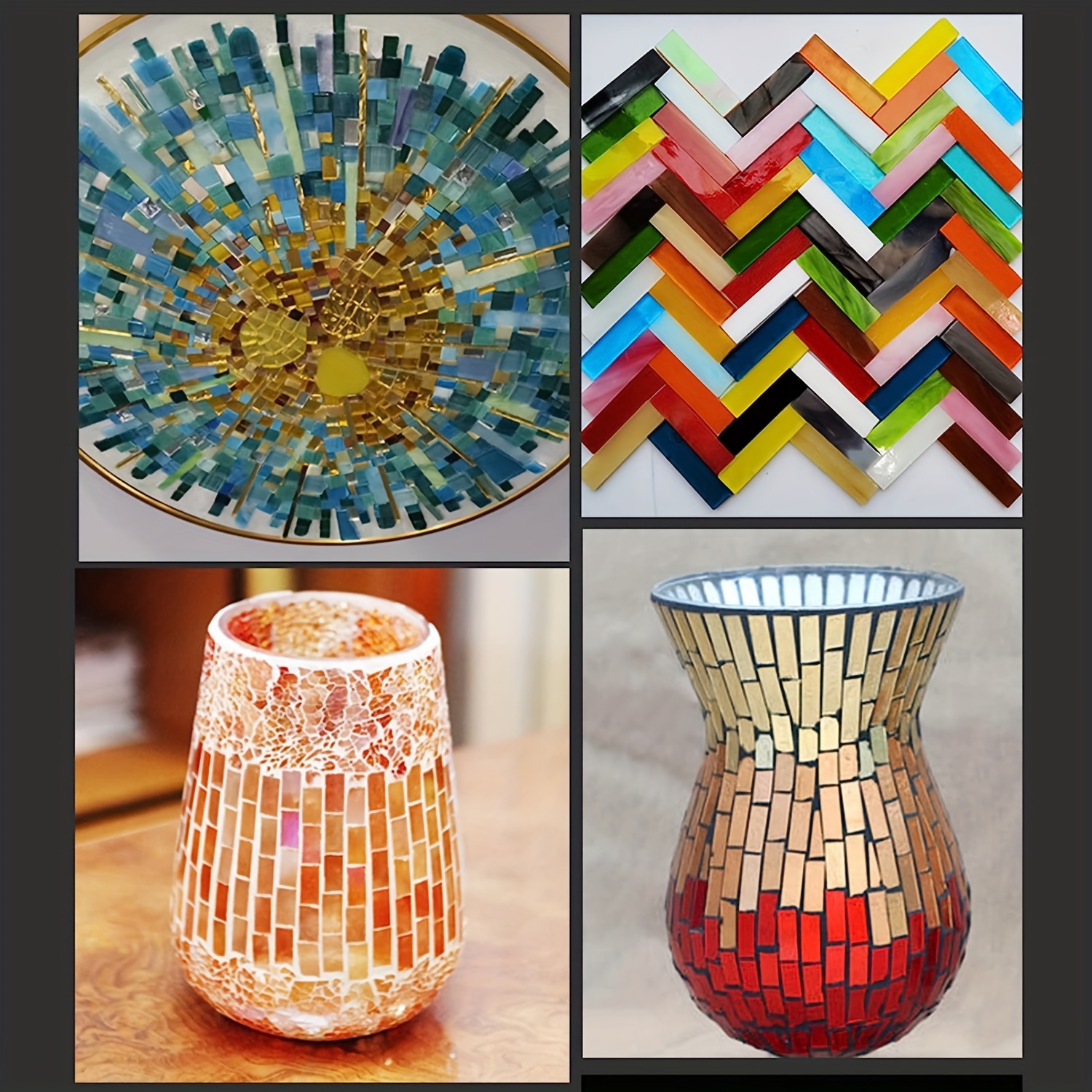 Mosaic Diy Handmade Materials Glass Mosaic Tiles For Crafts - Temu