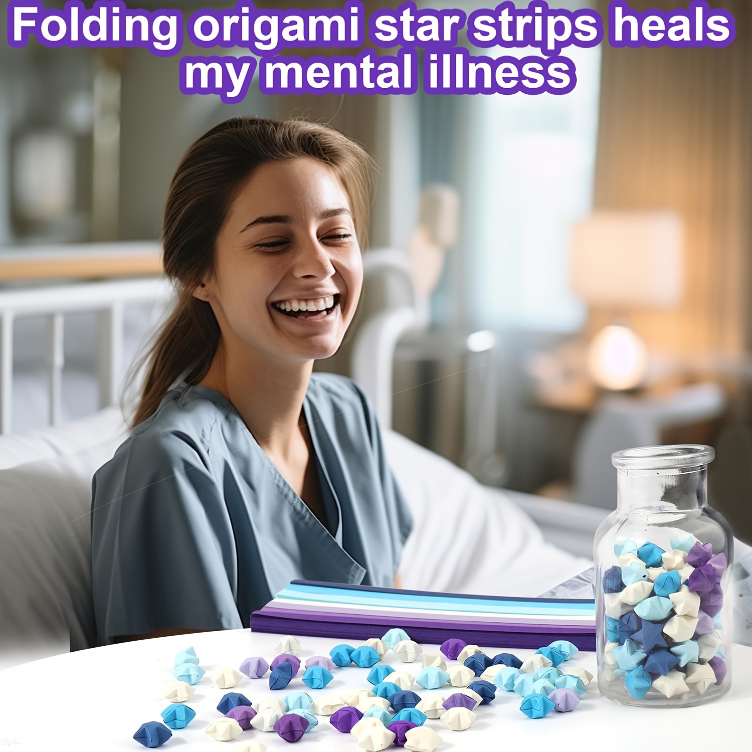Star Origami Paper Purple Solid Color Gradient Color Star - Temu
