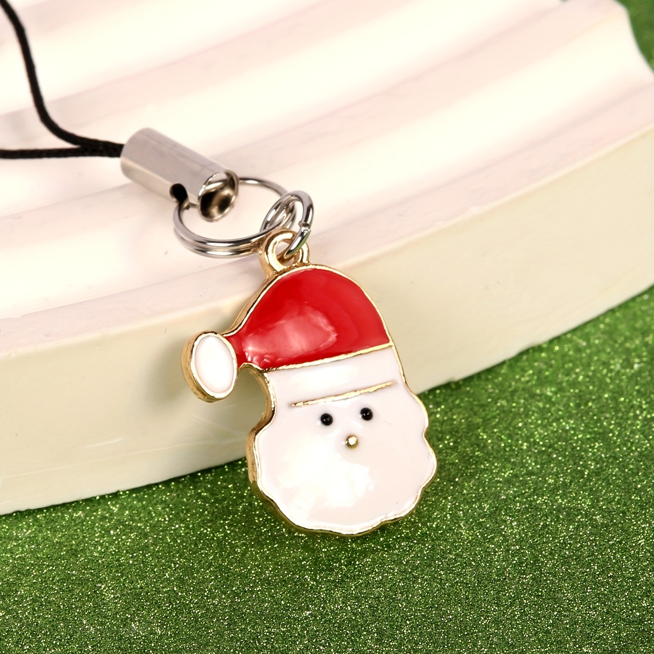 1pc Cartoon Christmas Santa Claus Avatar Pendant Alloy Christmas Charms For  DIY Jewelry Making Keychain Hanging Ornament