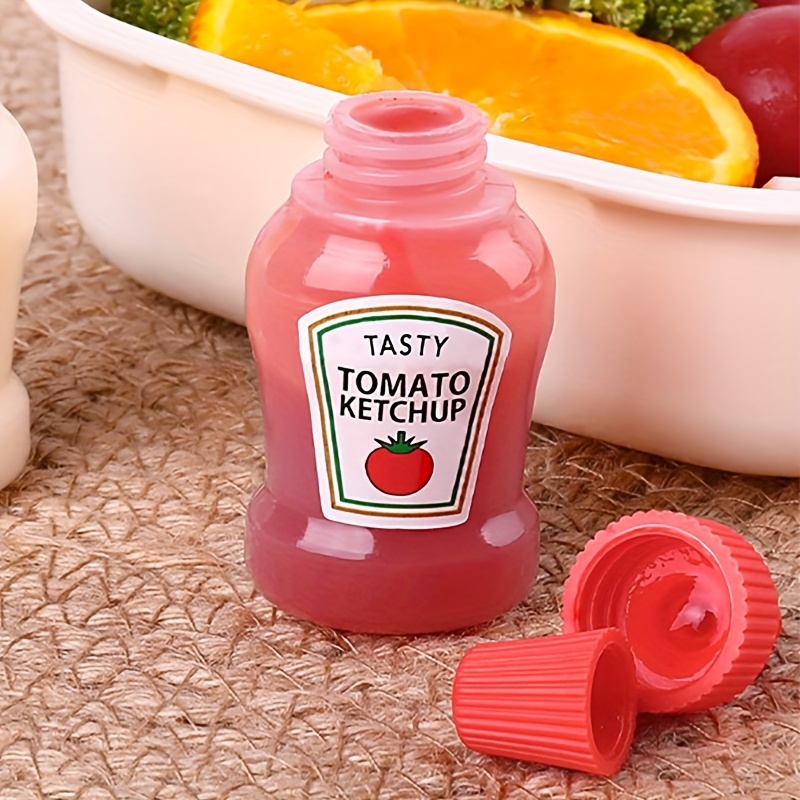 2PCS Mini Sauce Dispensing Bottle Portable for Reusable Ketchup