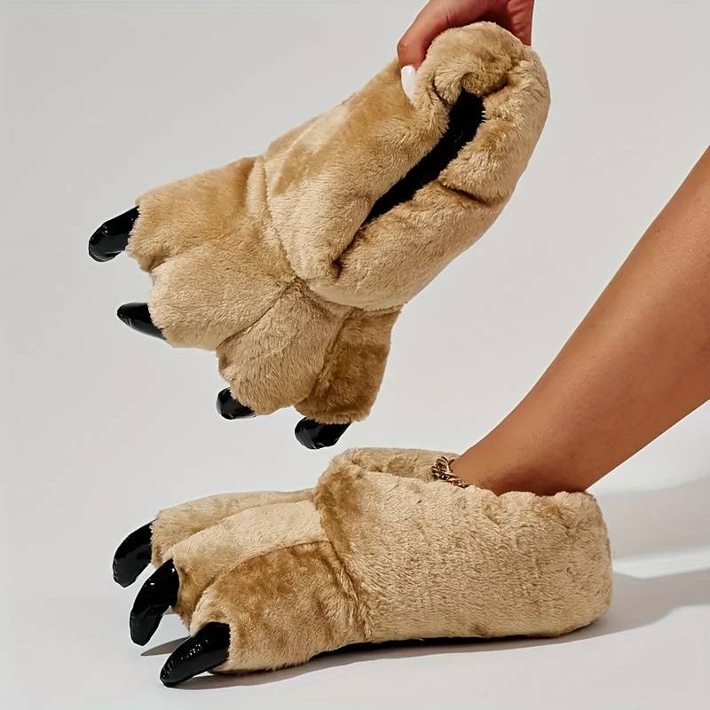 Pantuflas De Garra Zapatillas De Casa Suav De Felpa Con Diseu00f1o