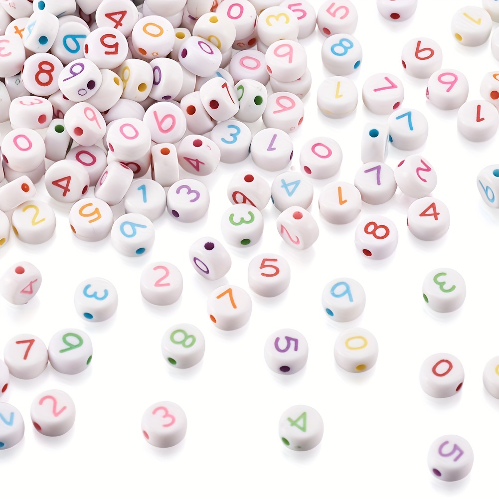 About Flat Round Opaque Acrylic Number Beads For Jewelry Making