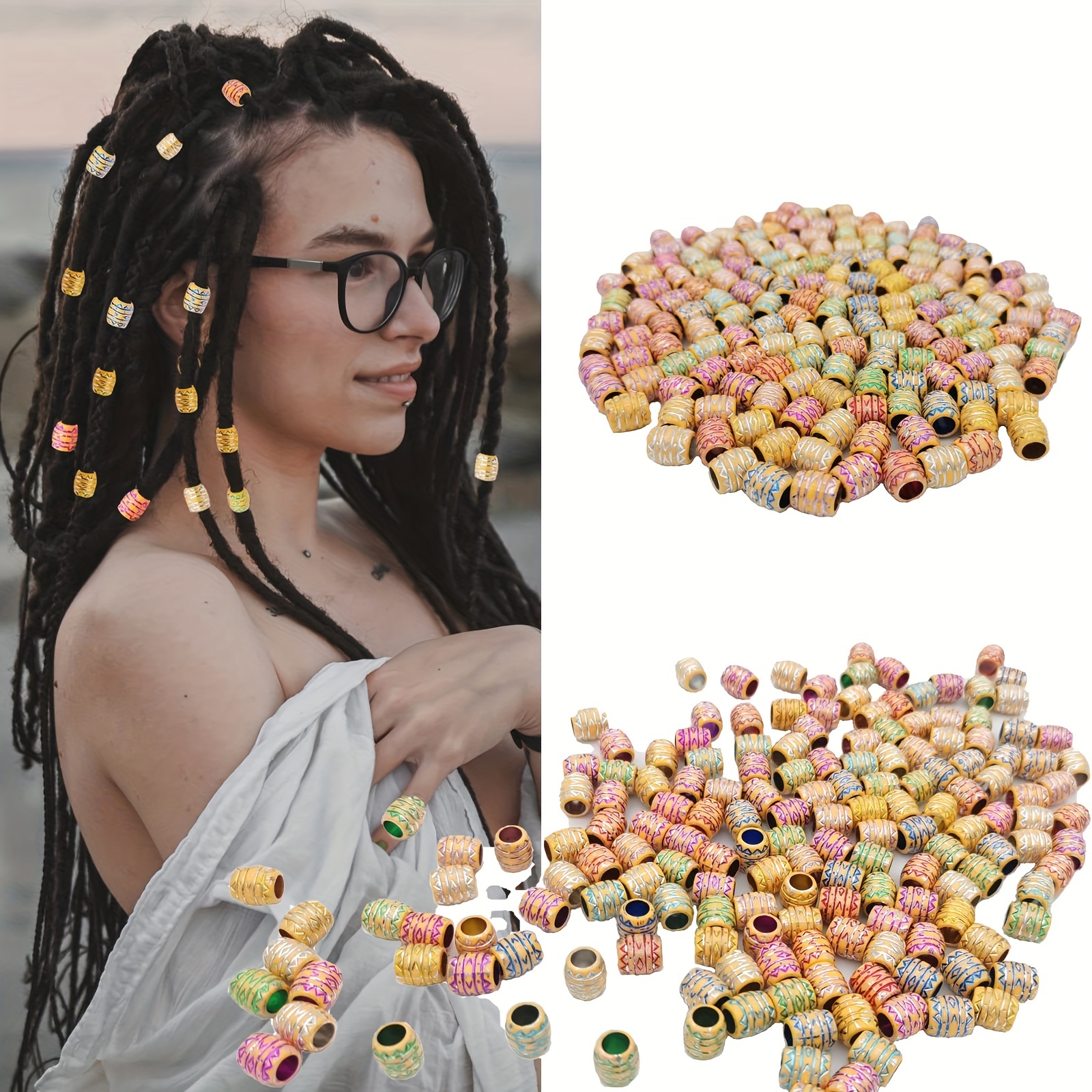  VENOFEN 50PCS Mix Color Hair Beads for Braids Cute Acrylic  Beads Loc Dreadlock Beads for Children Hollow Beads Bulk for DIY Jewelry  Making Hair Accessories for Girls : Beauty 