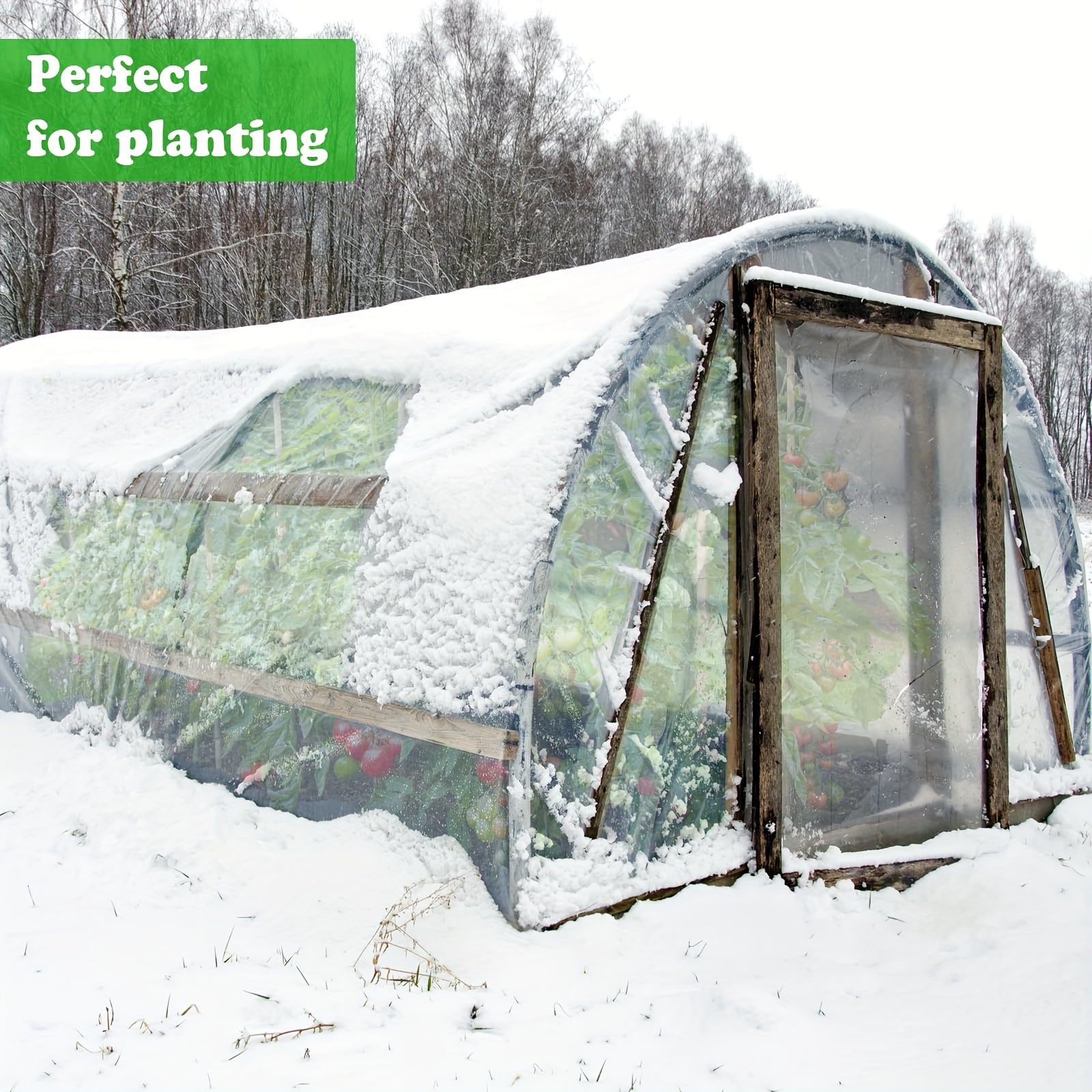 1pc clear greenhouse plastic film polyethylene sheeting cover greenhouse garden plant cover sheeting freeze frost protection uv resistant for gardening farming agriculture etc