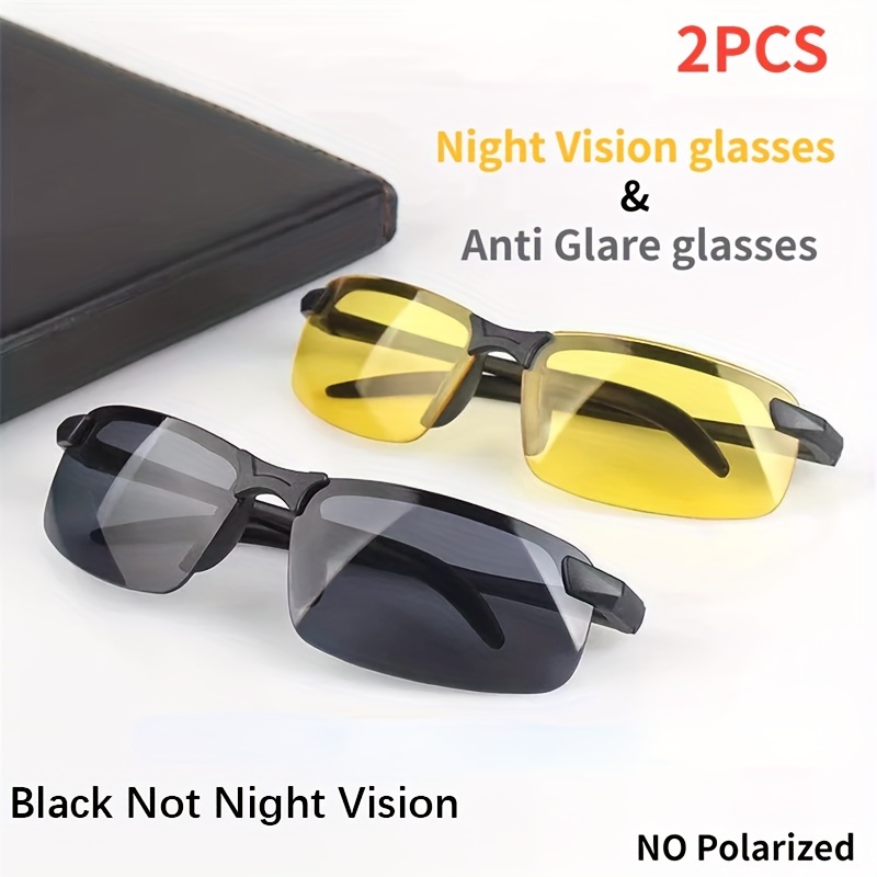 2pcs Night Vision Glasses Women Anti-Glare Driving Goggle Half Frame Sunglasses for Driver Day and Night Glasses,Temu