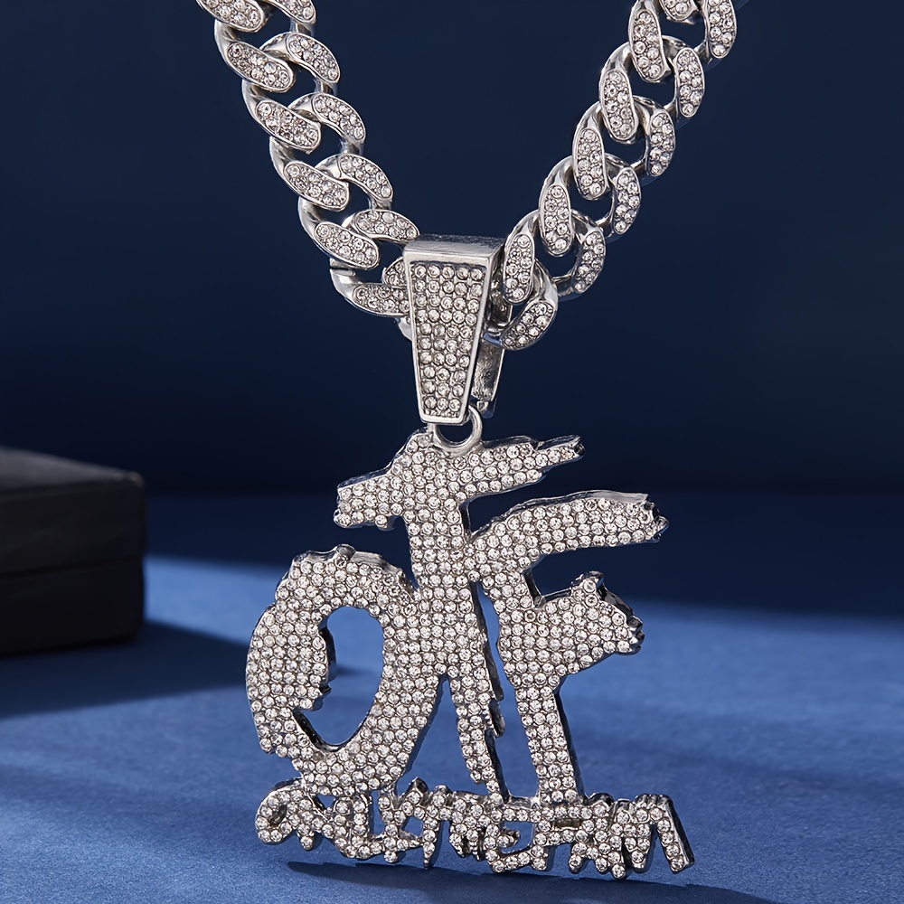 Collier Hip Hop Bad Guy En Acier Inoxydable - Pendentif Creux Design Asymétrique - Couleur Argent - Pour Homme Et Femme, Style Minimaliste
