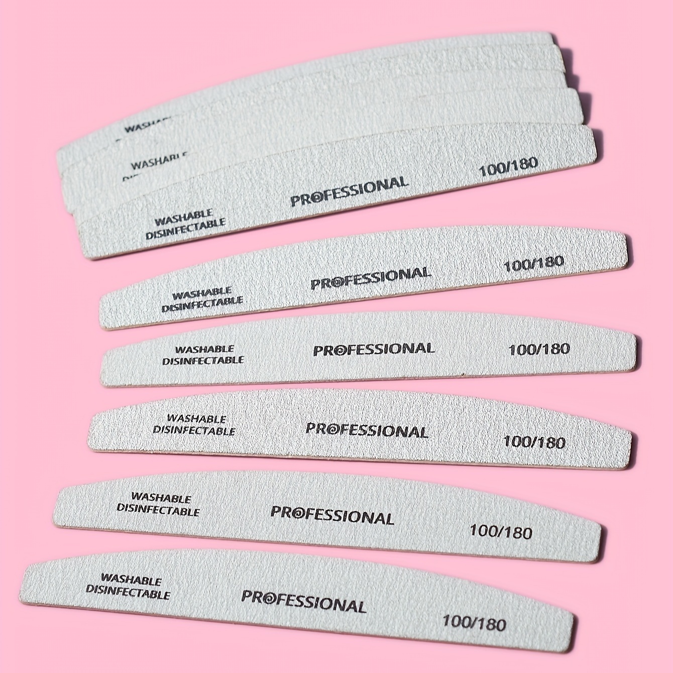 13pcs Half Moon Double Sided Nail Files, Washable & Reusable