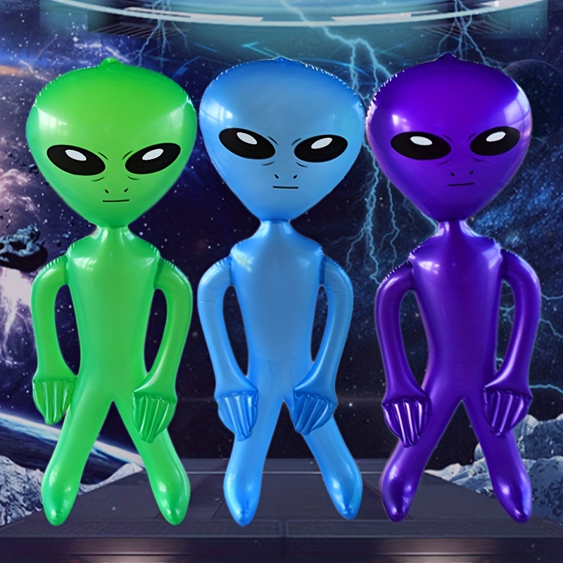Alien inflable gigante de 32 pulgadas, 3 paquetes, juguete alienígena  inflable para niños, decoración de fiesta temática de cumpleaños de  Halloween JAMW Sencillez