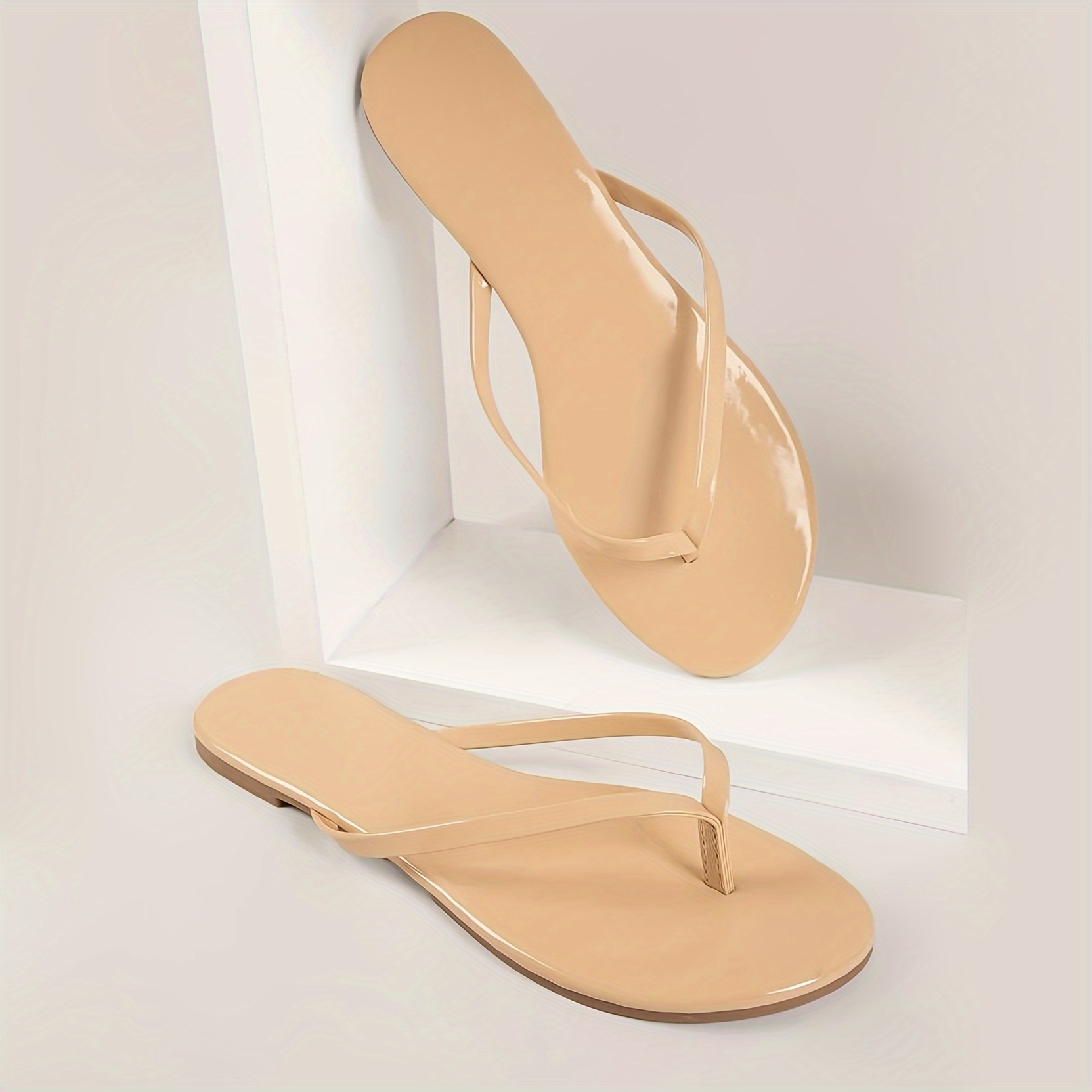 Women's Floral Flat Flip Flops, Fashionable Open Toe Non Slip Slides ...