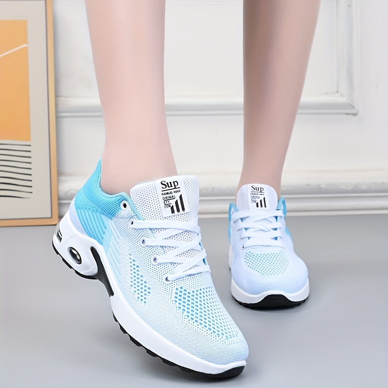 Women's Air Cushion Sports Shoes Comfortable Lace Knitted - Temu