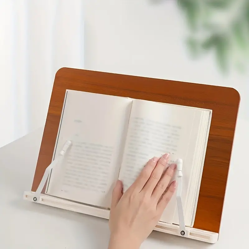 Book Stand, Bamboo Book Holder For Reading Hands Free, Ergonomic Multi  Heights Angles Adjustable Portable Desk Bookstand For Recipes Textbooks  Cookboo