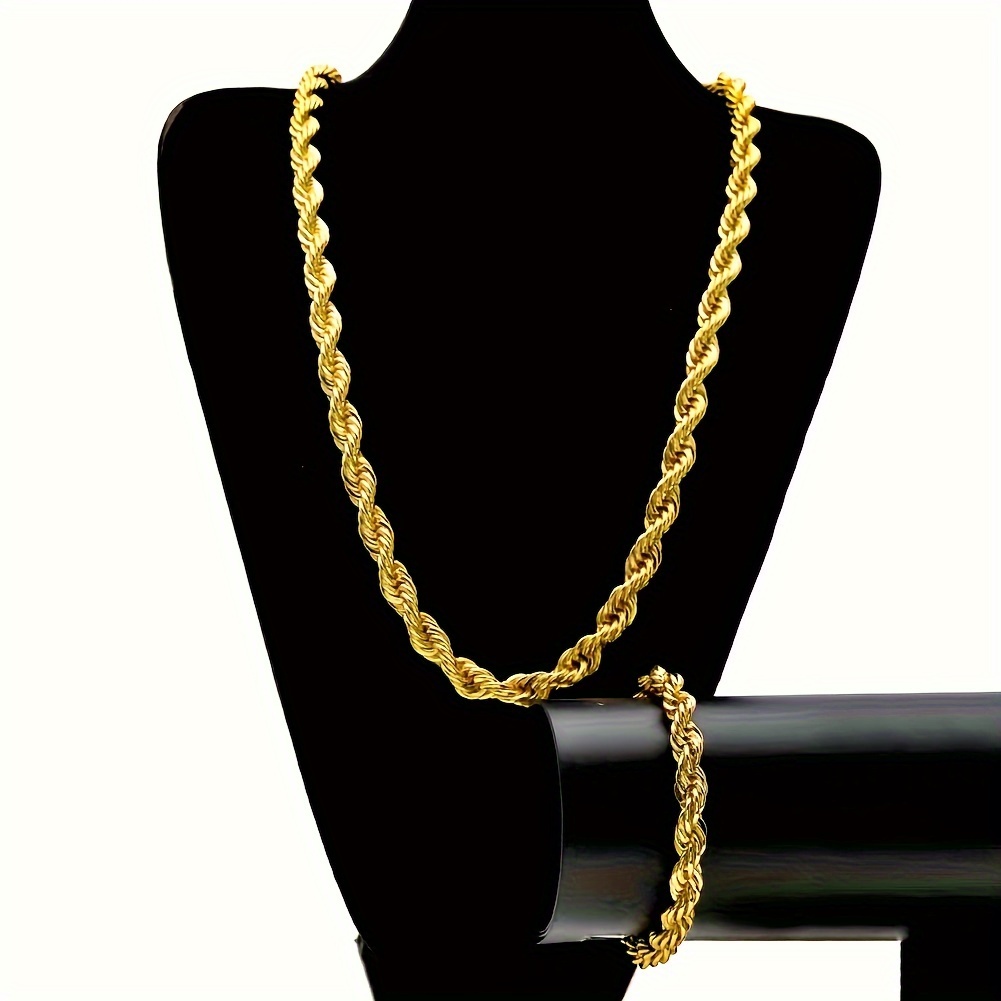 

18k Gold Plated Couple Hemp Rope Necklace