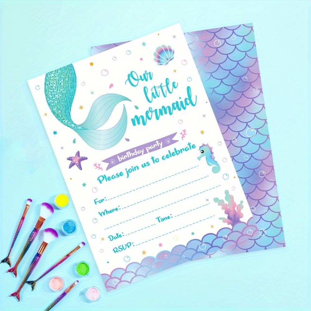 Invite Swimming Mermaids to your Mermaid Birthday Party