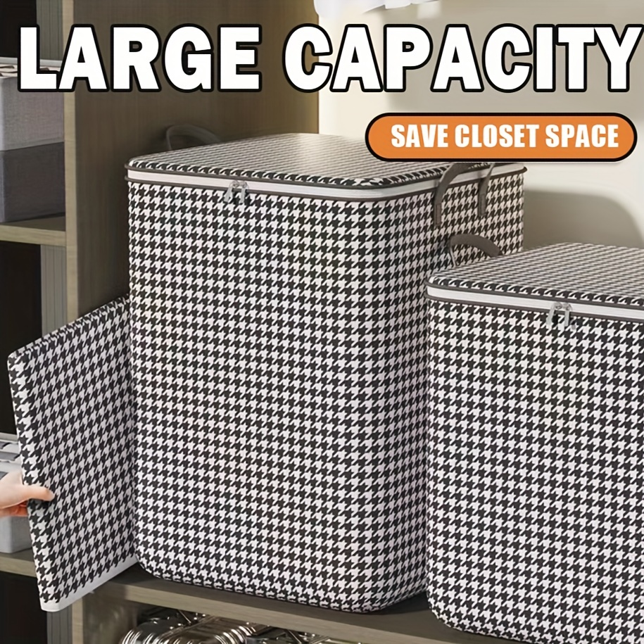 2PC Large Storage Bag Clothes Quilt Blanket Storage Sort Dustpoof Home  Organizer