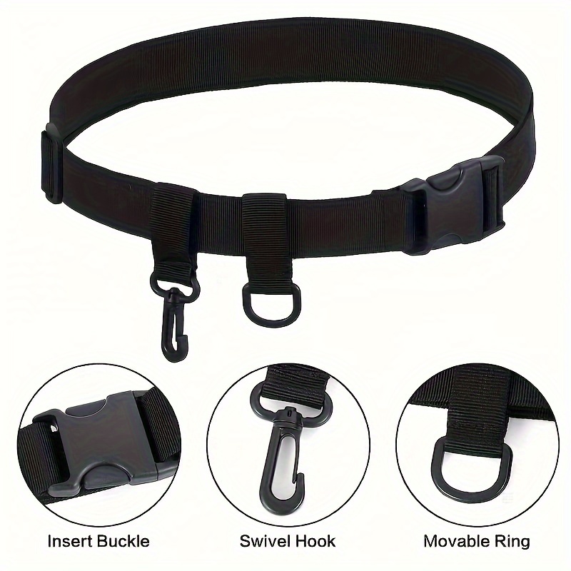 1set Fishing Waist Belt With Adjustable Wading Buckle And Hook,  Multifunctional Nylon Wader Belt For Outdoor Fishing