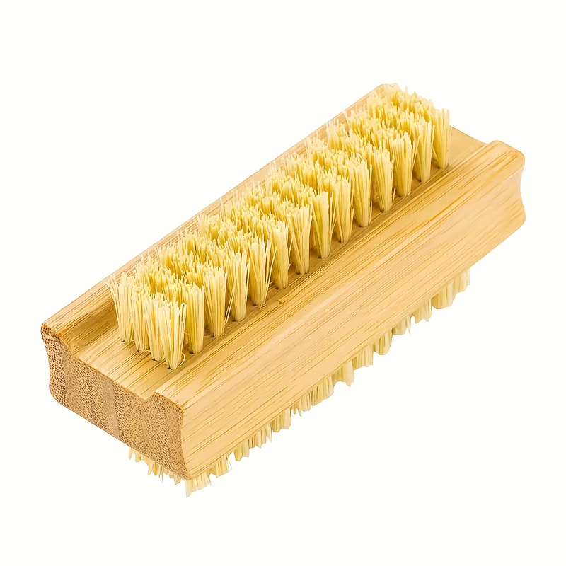 TEMU Natural Wooden Nail Brush, Double Sided Wooden Handle Bristle Brush For Toes & Nails, Cleaning Nail Brush Body Brush Exfoliating Brush For Manicure And Pedicure For Men And Women