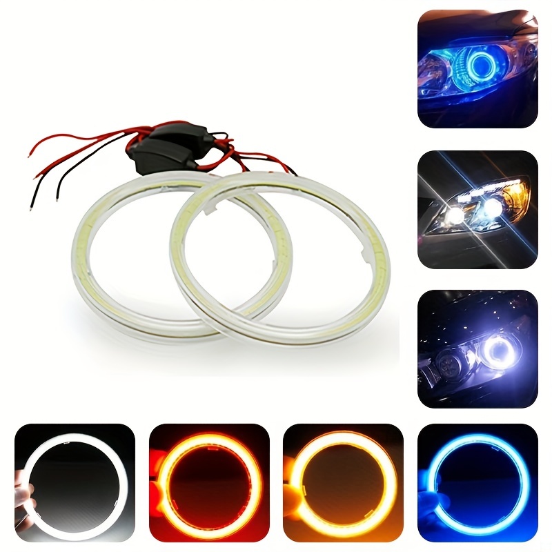 H4 LED Scheinwerfer Glühbirne Motorrad Hi/Lo Strahl mit Angel Eye