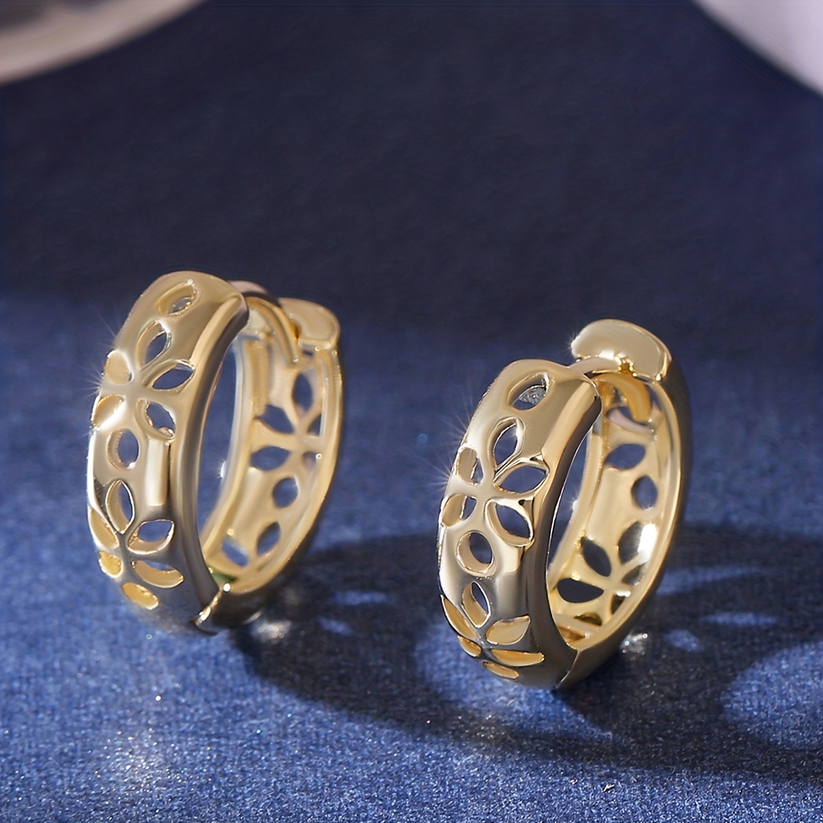Copper Retro Circle Earrings & Hollow Earrings Set for Date
