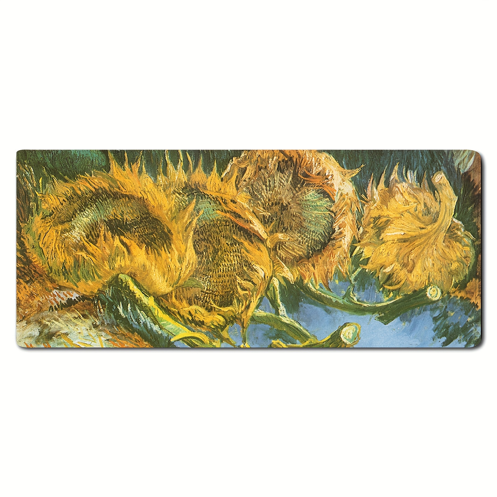 Van Gogh's Painting Of Sunflowers Pattern Gaming Mousepad,impresionism Desktop  Accessories Mat,oversize,non-slip Rubber Based,high Quality Stitched  Edges,suitable For Office,learning- - Temu