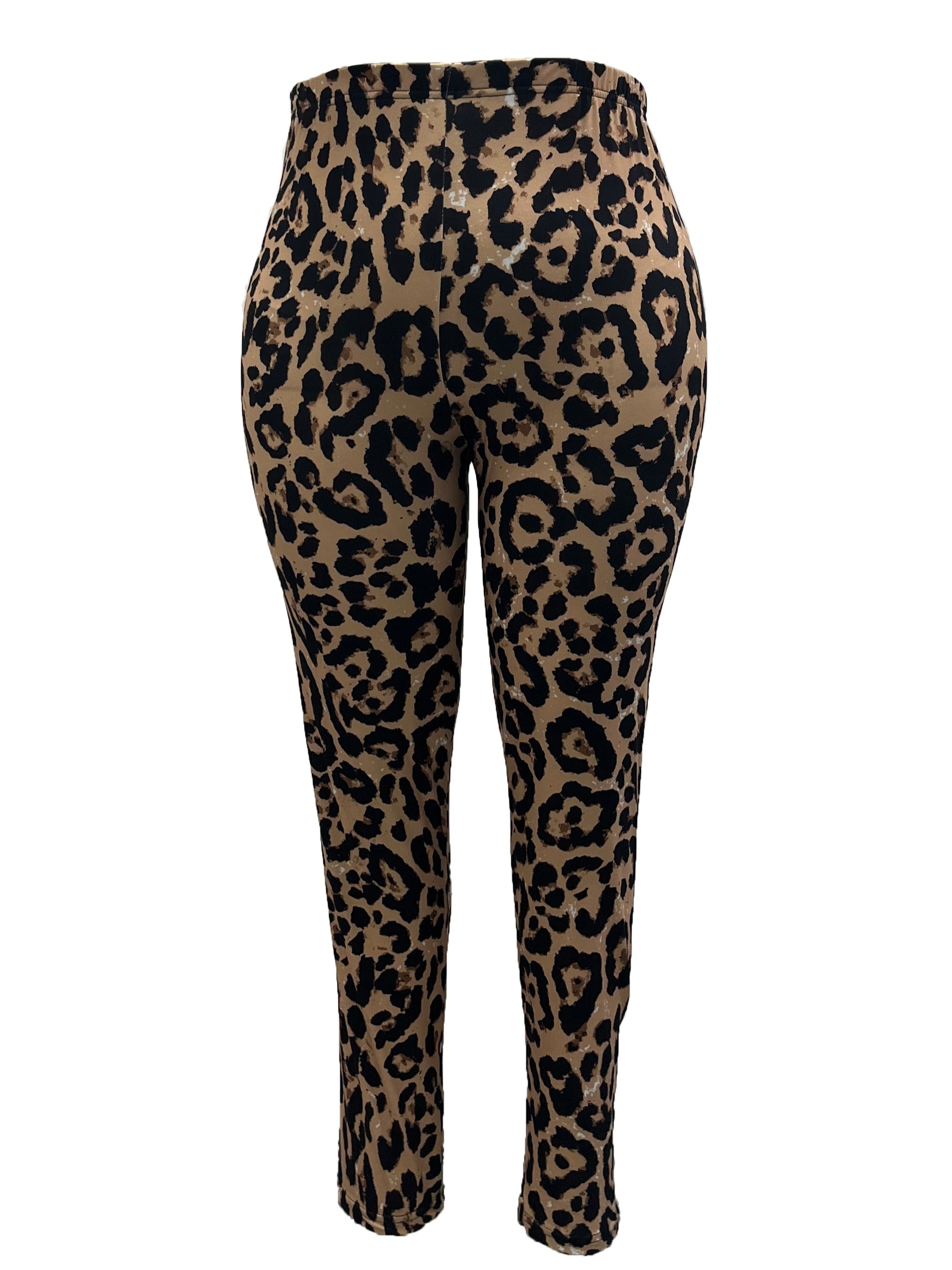 Plus Size Pants for Women Summer High Waisted Stretchy Cropped  Pants Casual Trendy Legging Leopard Printed Bodycon Pants : Sports &  Outdoors