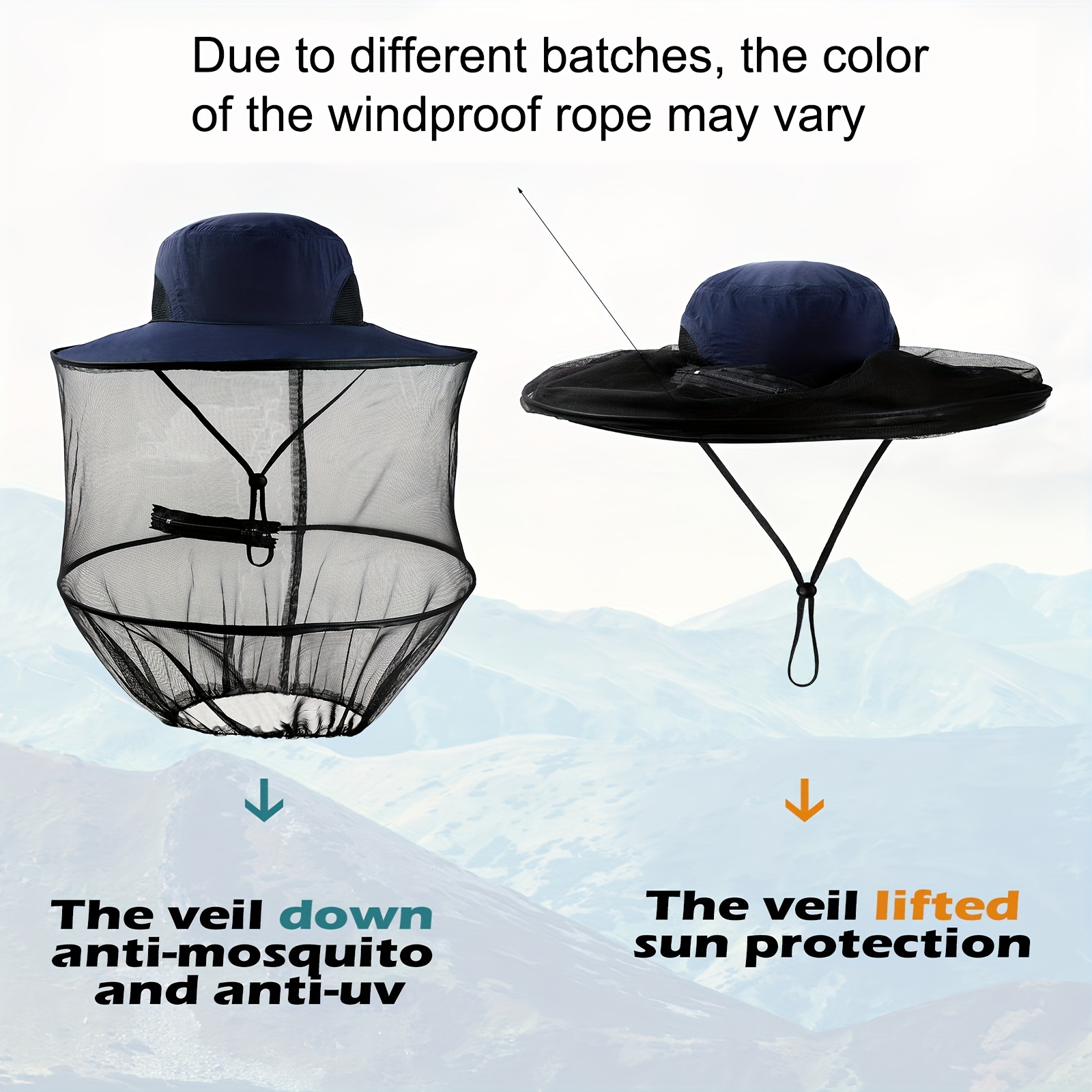 1pc Outdoor Fishing Hat With Face Cover And Retractable Brim, Comfortable  And Breathable Sun Hat